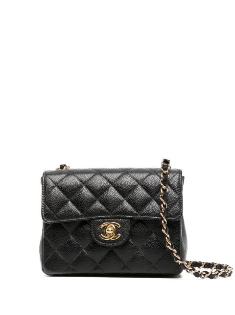 HOT SALE CHANEL 2003 diamond-quilted mini shoulder bag Women