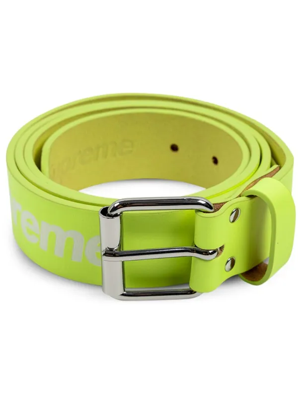 Supreme Repeat Leather Belt Yellow M 未使用SIZEMedium