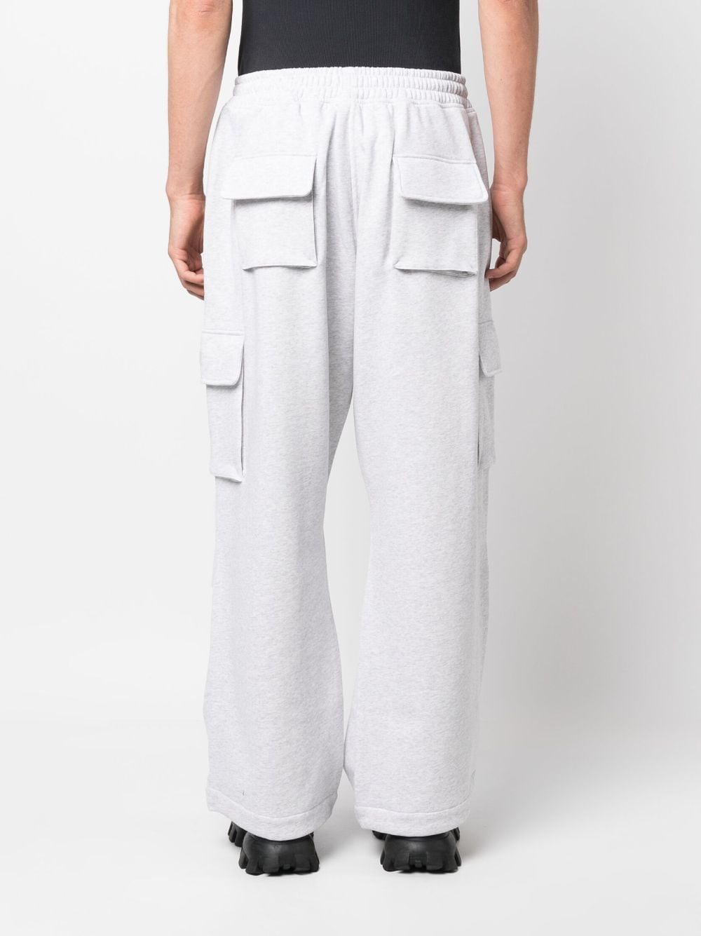 Shop Coperni Drawstring-waist Wide-leg Trousers In Grey