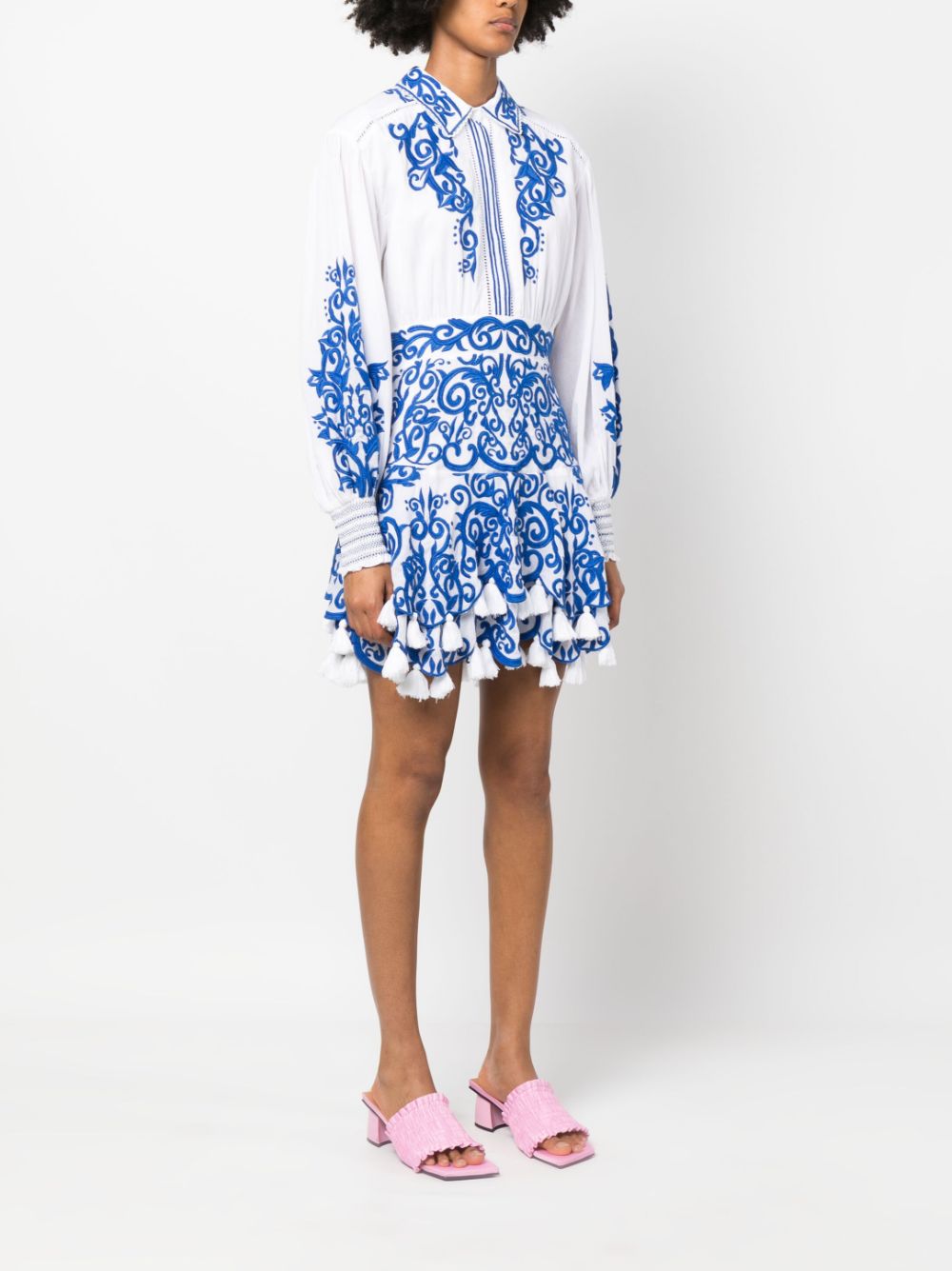 Alice + Olivia Embroidered long-sleeve Dress - Farfetch
