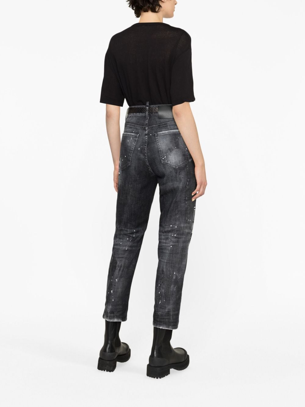 Shop Dsquared2 Cool Girl Distressed Slim-leg Jeans In Black