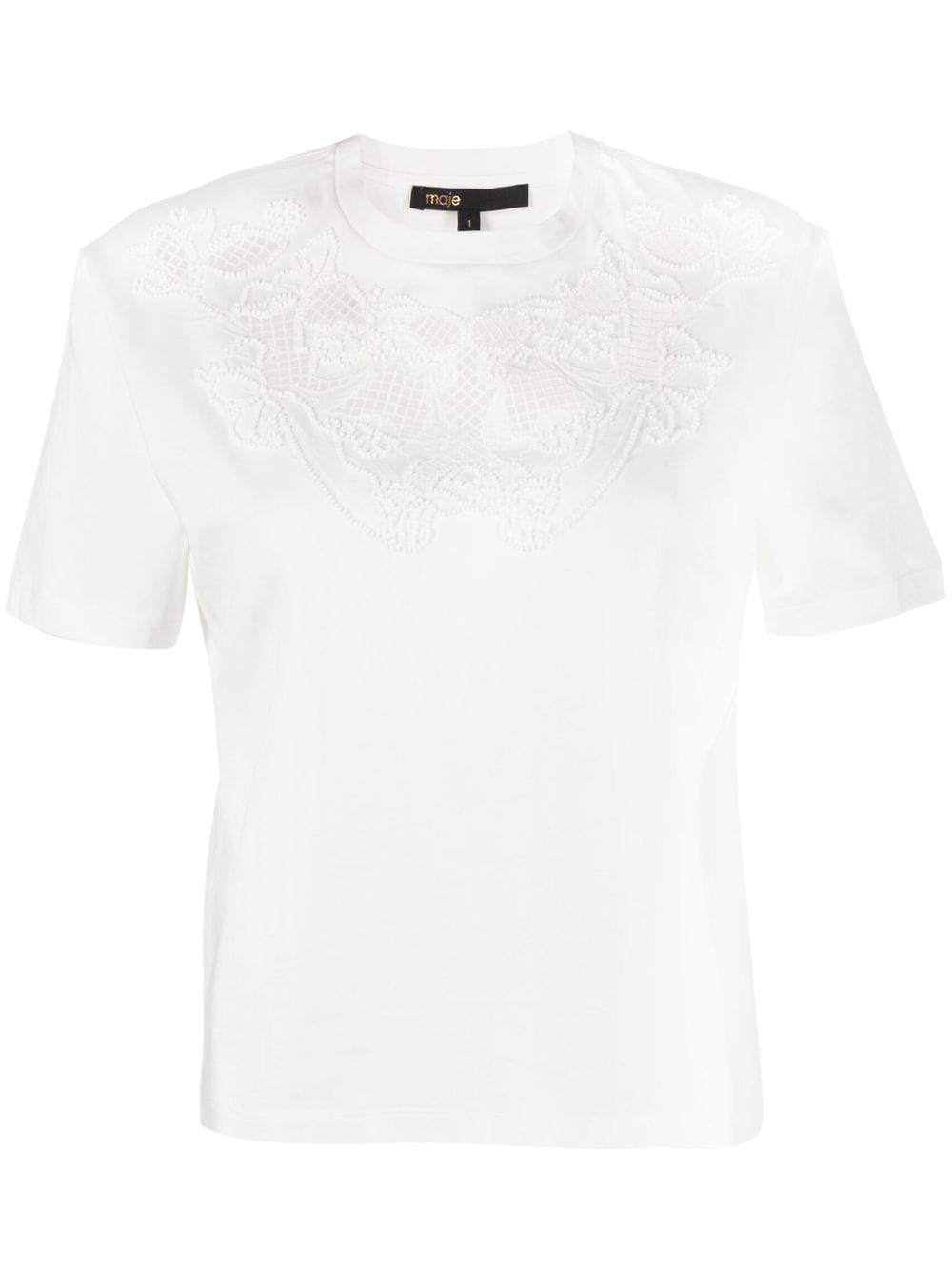Maje Embroidered-detail T-shirt In White