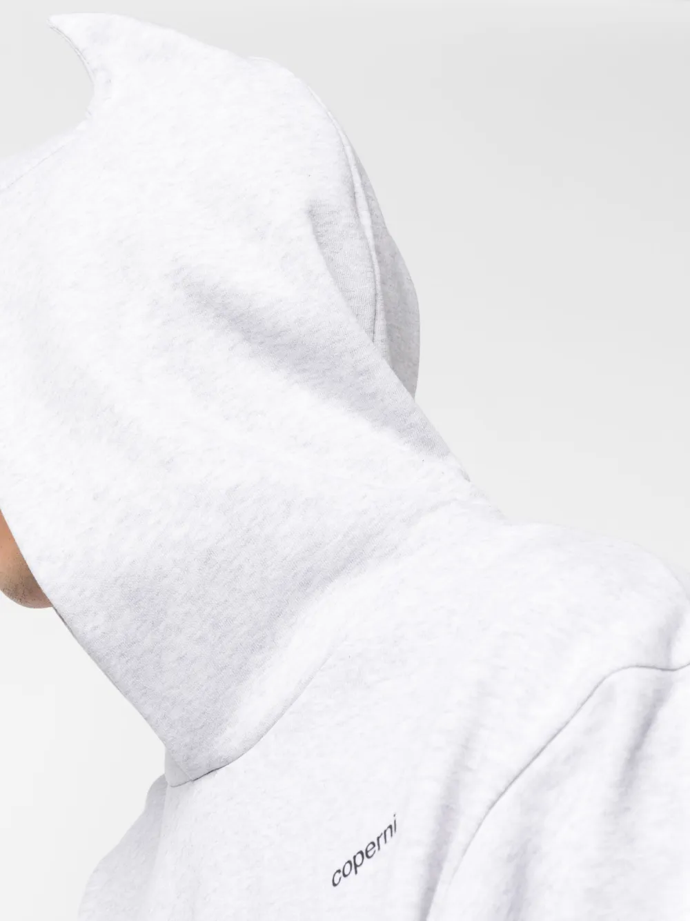 Shop Coperni Logo-print Cotton-blend Hoodie In Grey