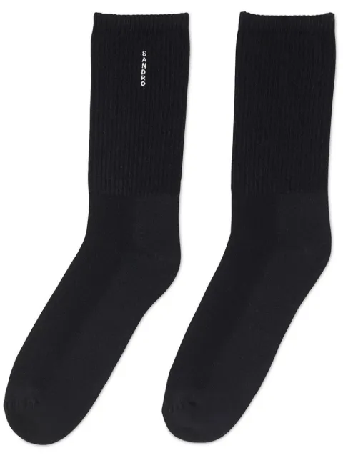 SANDRO logo-embroidered ribbed socks