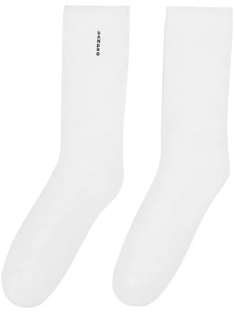 SANDRO logo-embroidered ribbed socks