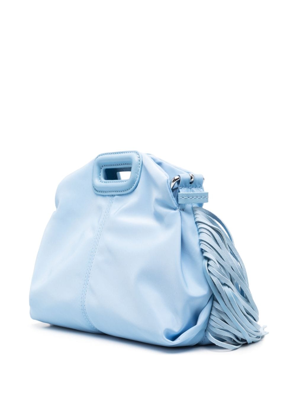 Ice Blue Suede Fringe Bag