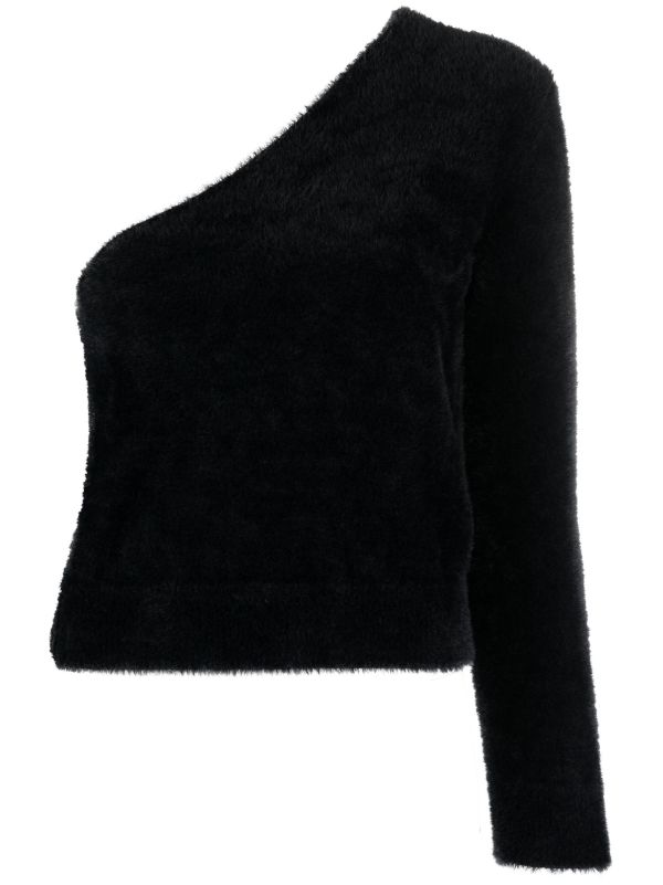 Maje one shoulder Velvet Jumper Farfetch