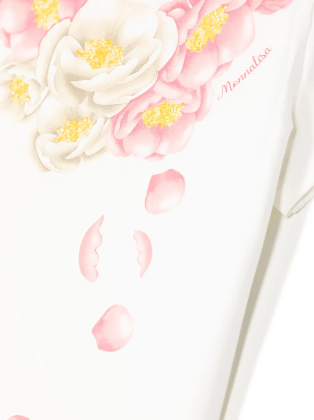 Monnalisa T-shirt met bloemenprint Wit