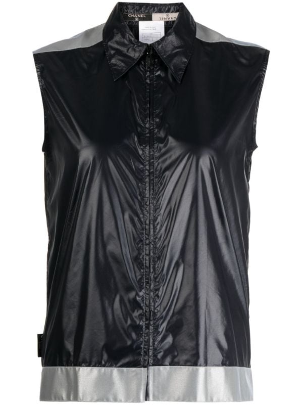 chanel leather vest
