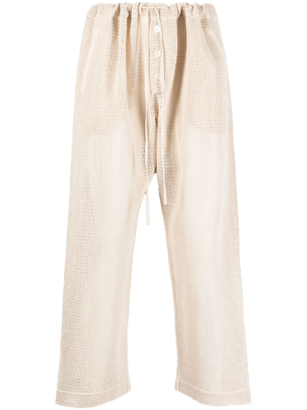 BODE knitted straight-leg cotton trousers - Neutrals