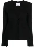 Blumarine draped single-breasted cady blazer - Black
