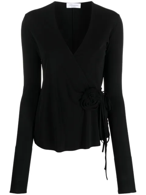 Blumarine long-sleeved wrap shirt