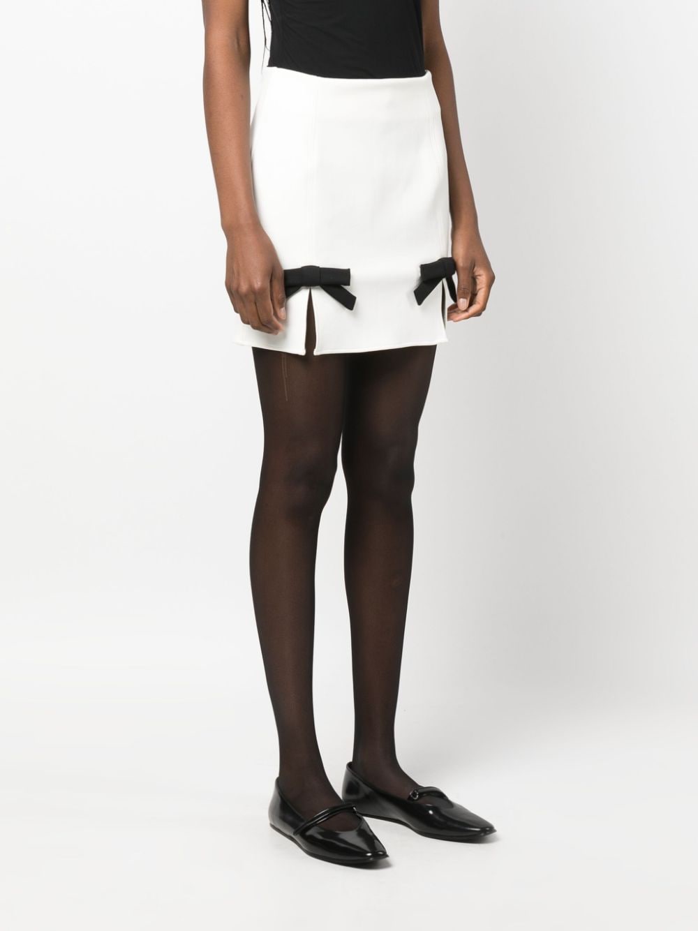 Shop Viktor & Rolf Bow-detail Mini Skirt In White