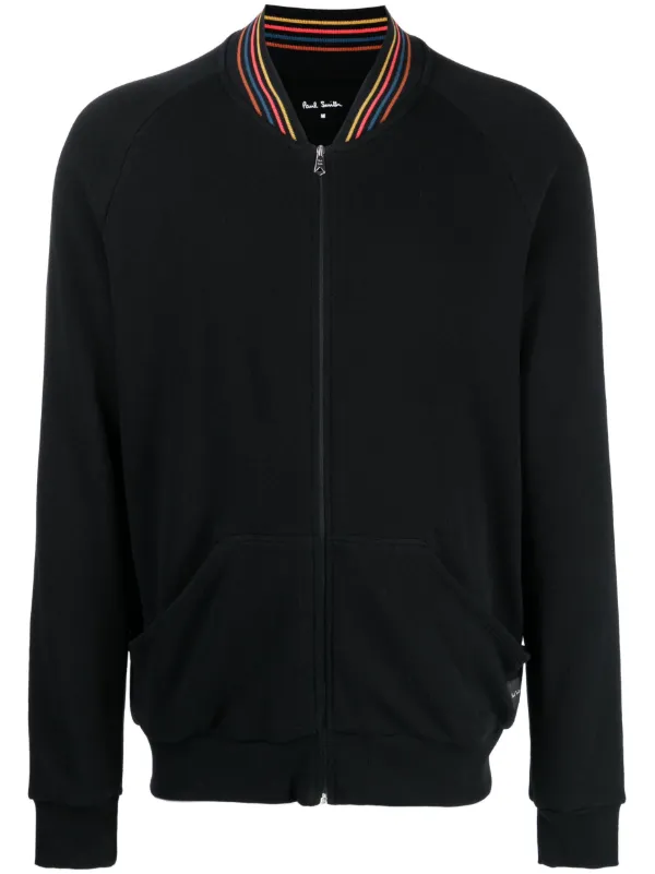 Paul Smith Jaqueta Com Listras Na Gola e Logo | Preto | FARFETCH BR