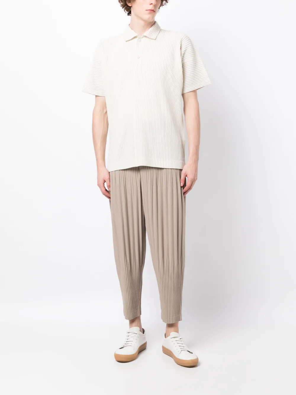 Homme Plissé Issey Miyake Broek met toelopende pijpen - Bruin