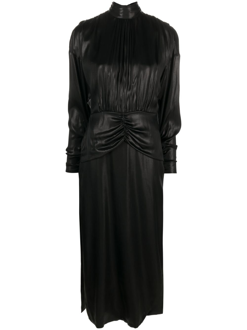 Alessandra Rich cut-out laminated-satin dress - Black