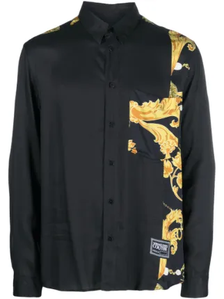 green emerald velvet dress XXL black Stretch Taffeta Day Shirt with green and gold designs – Show-Off  Designs main image 0