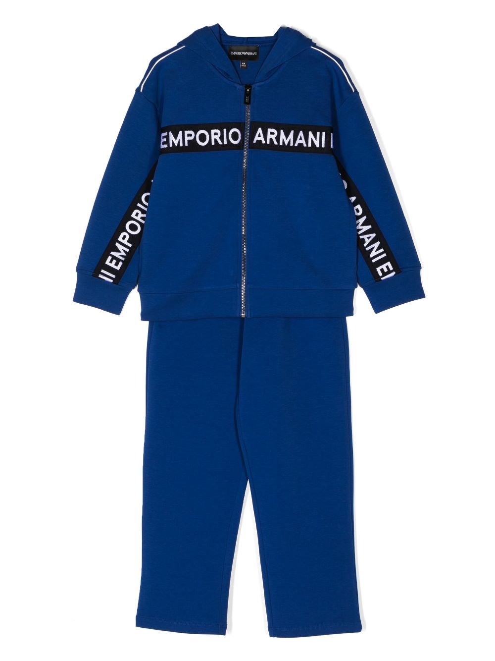 Emporio Armani Kids logo print long sleeve Tracksuit Blue FARFETCH UK