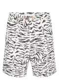 Reina Olga tiger-print swim shorts - White