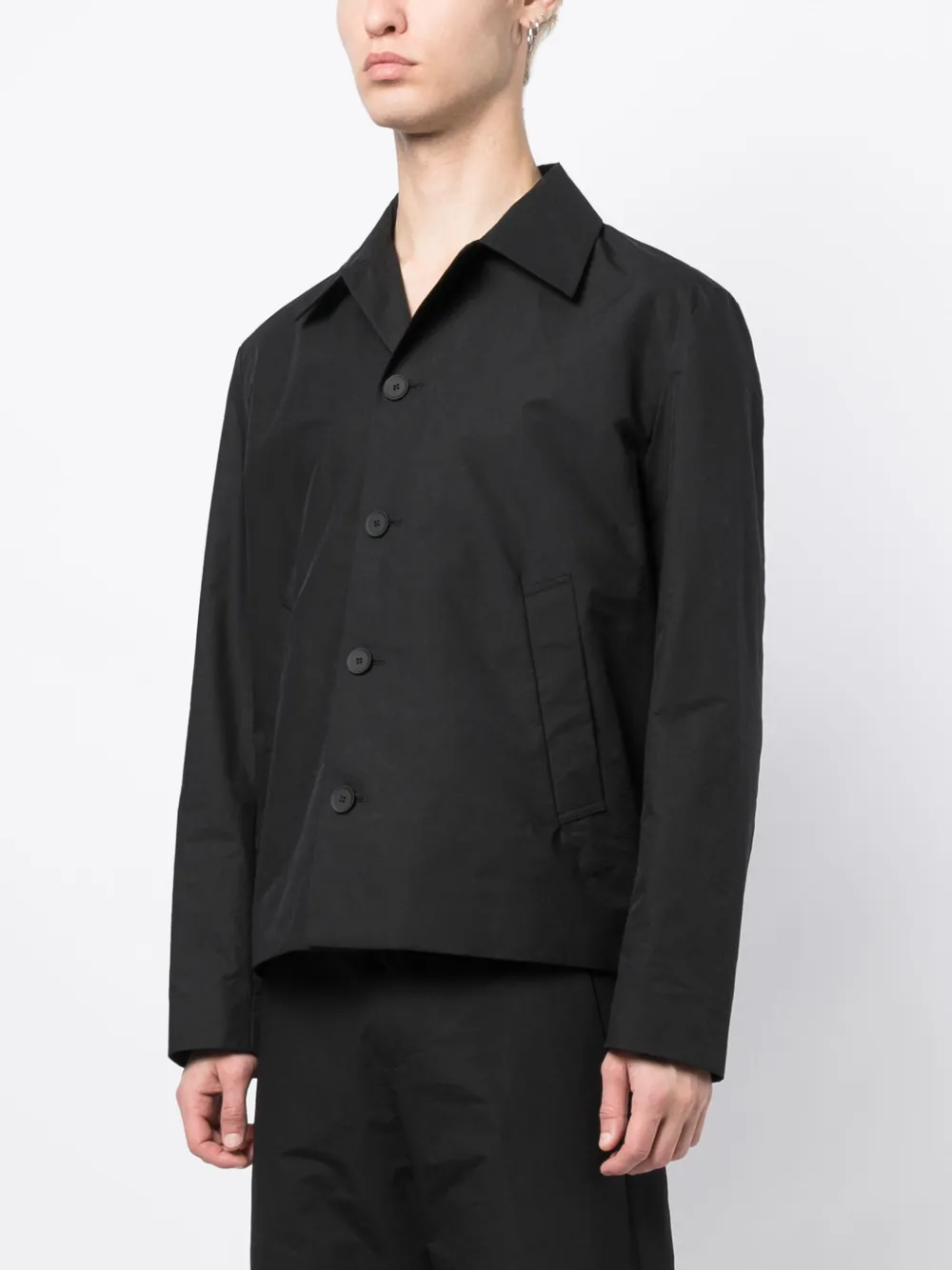 Shop Craig Green Quilted Buttoned Shirt Jacket In 黑色