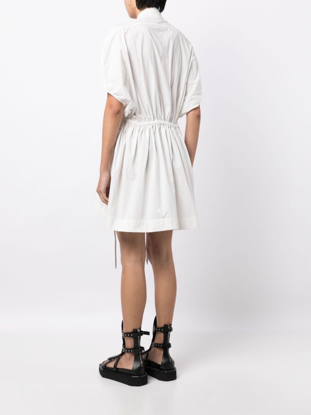 Shop Rick Owens Short-sleeve V-neck Minidress In White