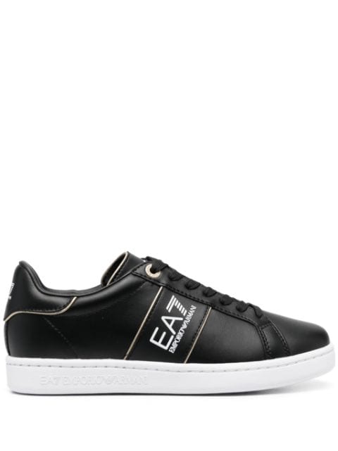 Ea7 Emporio Armani logo-print leather sneakers