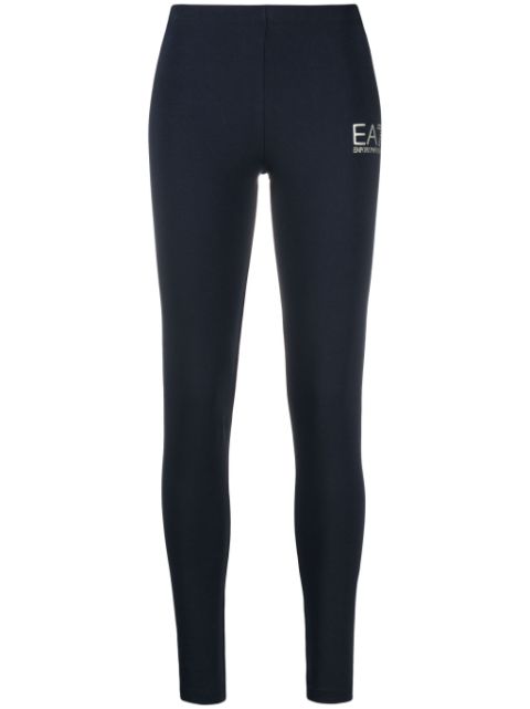 Ea7 Emporio Armani logo-print stretch-cotton leggings Women