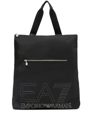 GIORGIO ARMANI Nylon tote bag エナメル ロゴ