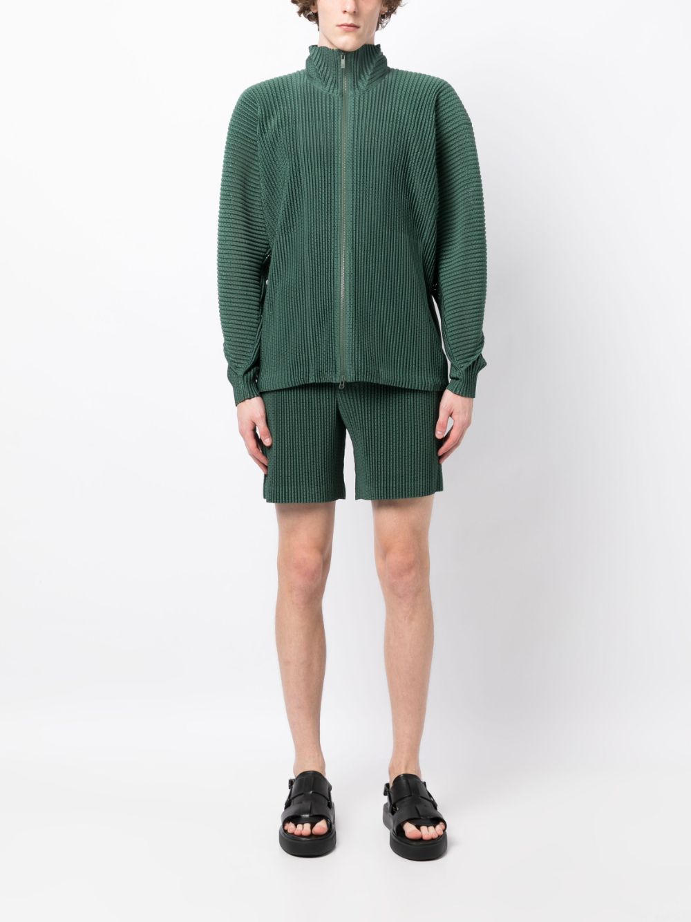 Homme Plissé Issey Miyake Jack met hoge hals - Groen