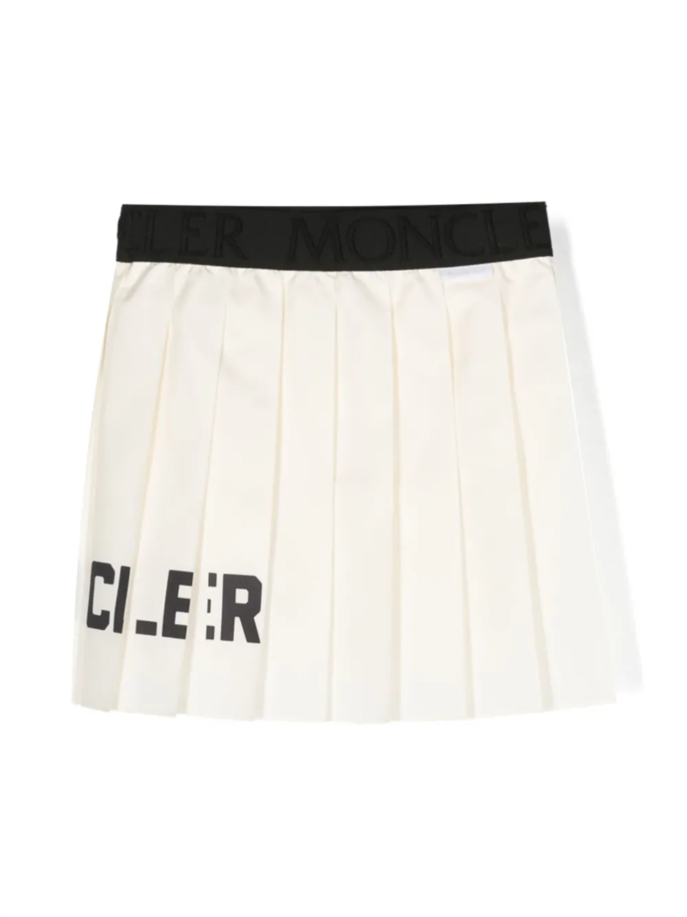 Moncler Enfant logo-print pleated mini skirt - Beige