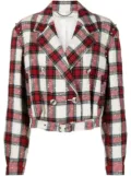 Alessandra Rich checked cropped jacket - White