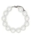 Alessandra Rich faux-pearl chain-link necklace - White