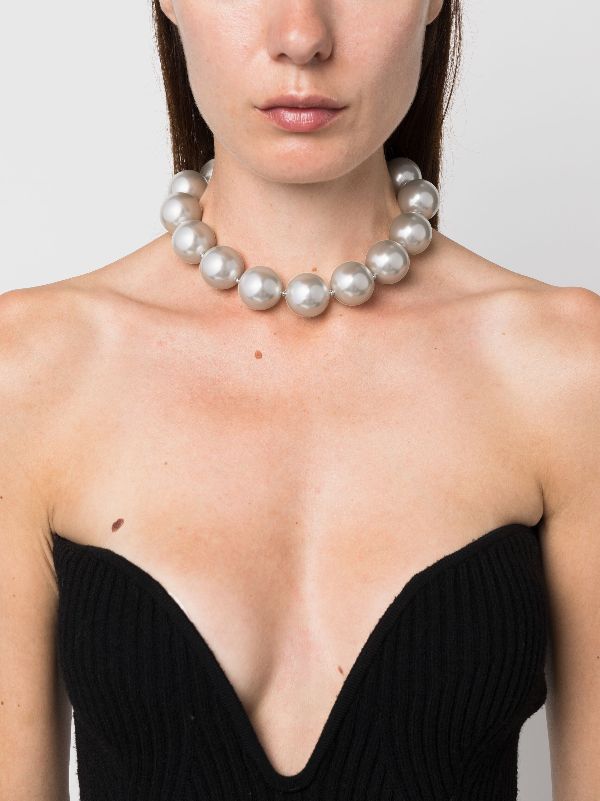 Faux pearl online chain necklace