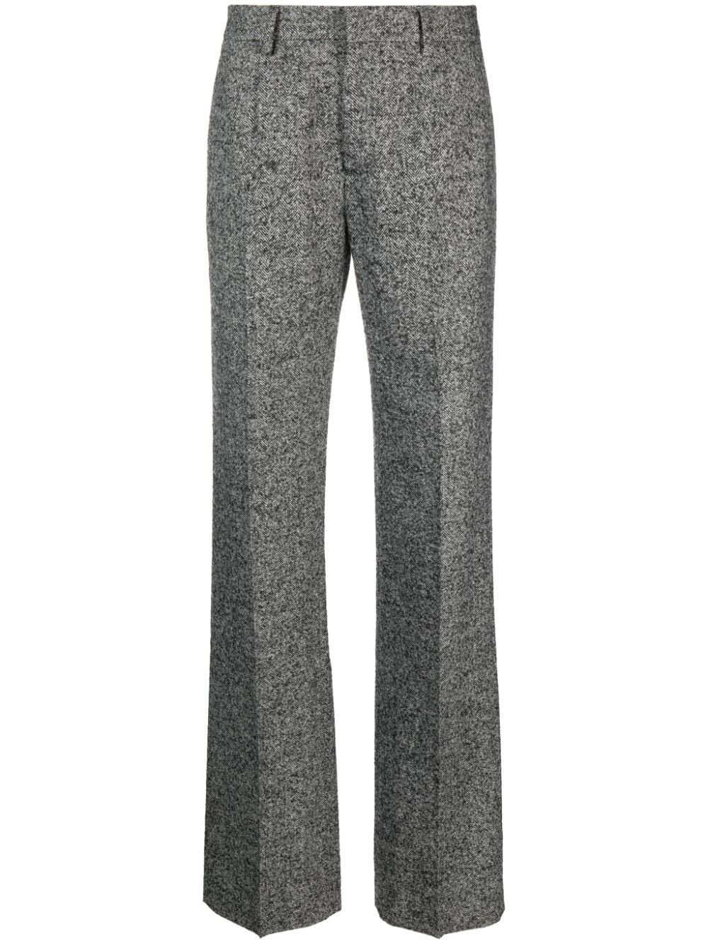 high-waisted tailored trousers