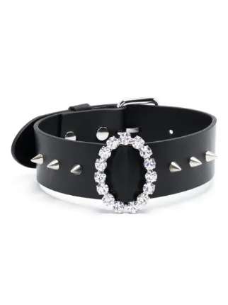Alessandra Rich Spiked Buckled Choker Necklace Farfetch