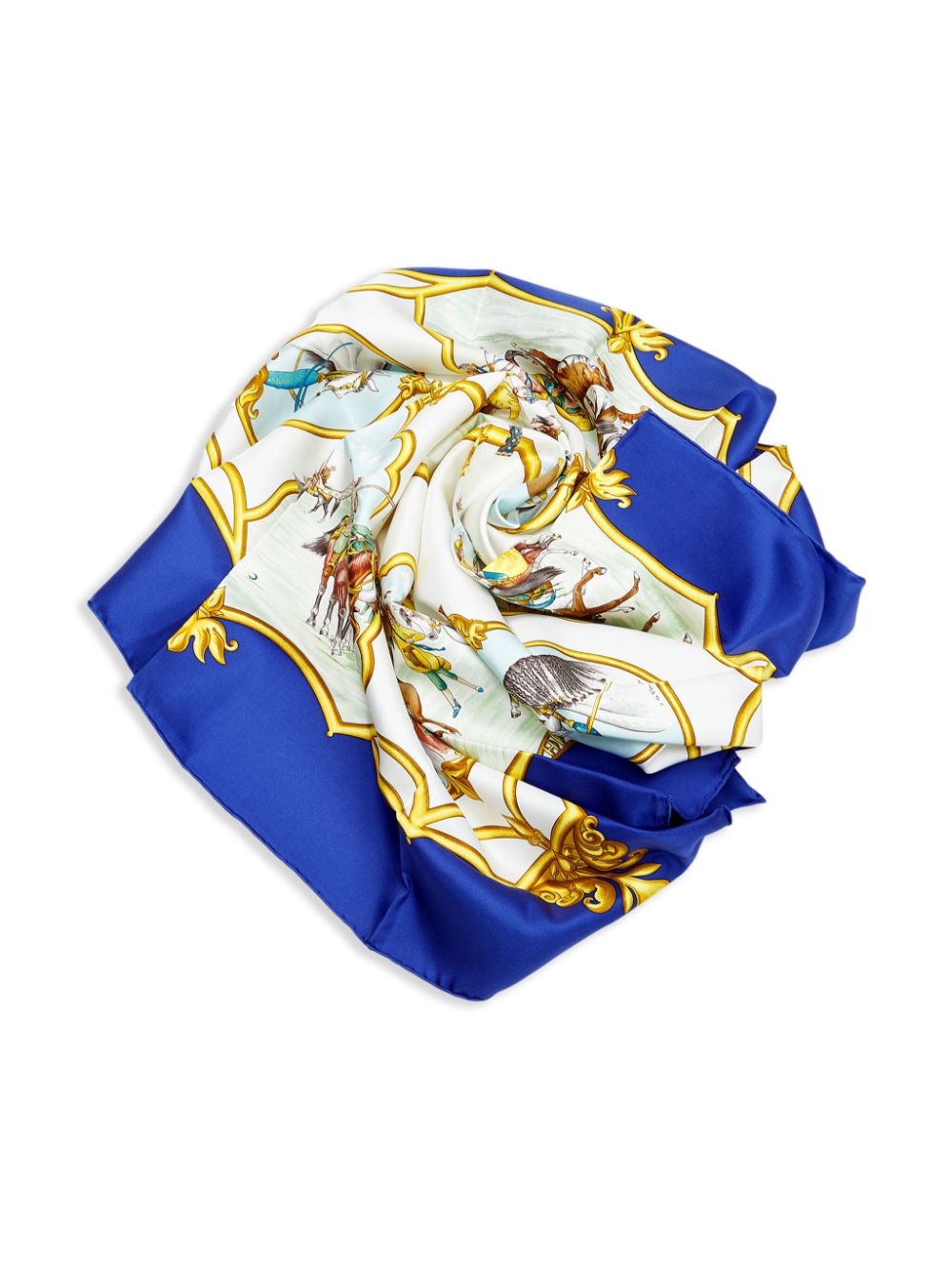 Hermès pre-owned Le Chevaux de Moghols scarf - Blauw