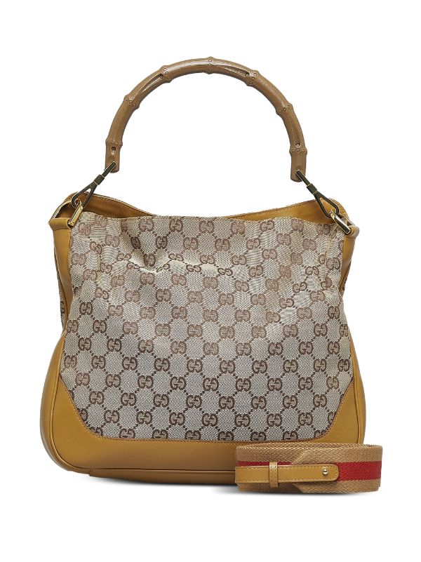 Gucci Bamboo Handle GG Brown Monogram Bag