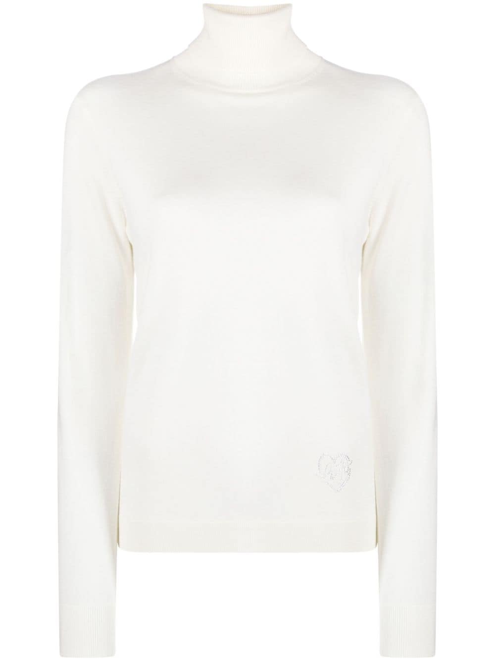 LIU JO crystal-embellished logo jumper - White