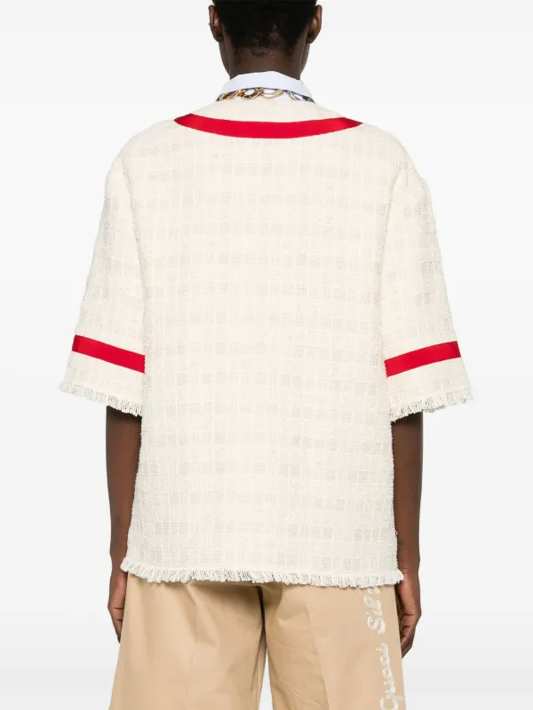 GUCCI インターロッキングGツイードジャケット 美品 GUCCI ツイード ノーカラー ジャケット 482665 レッド