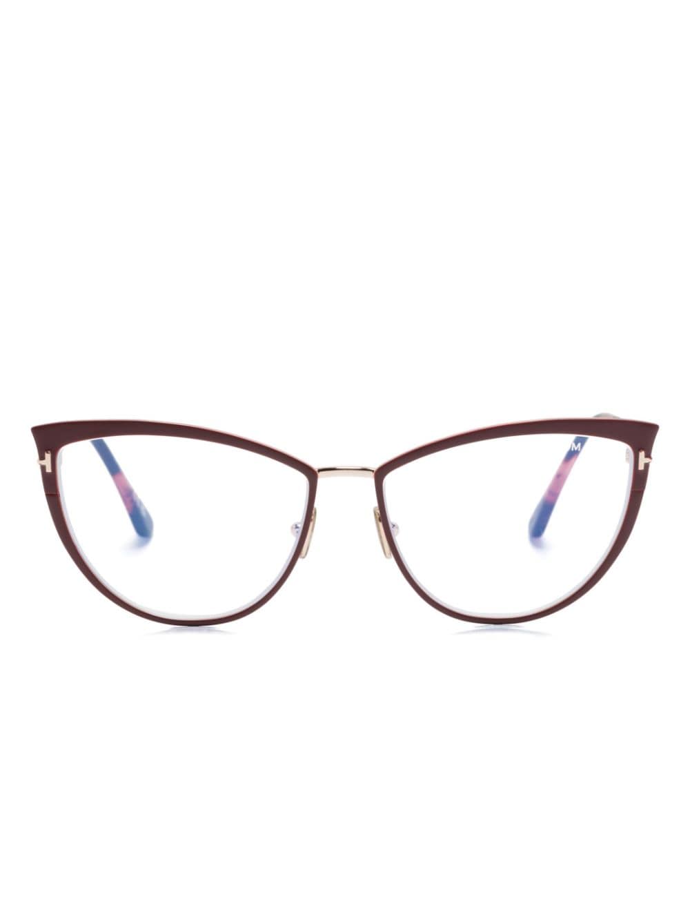 Tom Ford Enamelled Cat-eye Frame Glasses In Pink