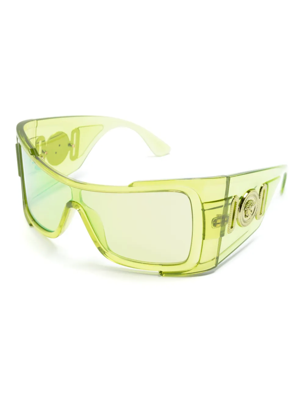 Versace Eyewear Medusa-plaque oversize-frame sunglasses - Groen