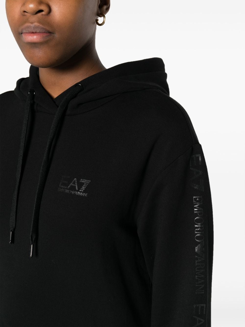 Shop Ea7 Logo-print Tonal Tracksuit In Black
