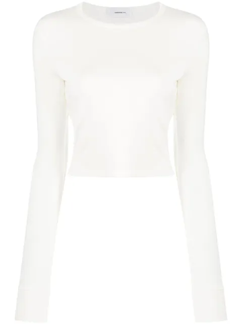 WARDROBE.NYC x Hailey Bieber HB ribbed-knit cropped T-shirt