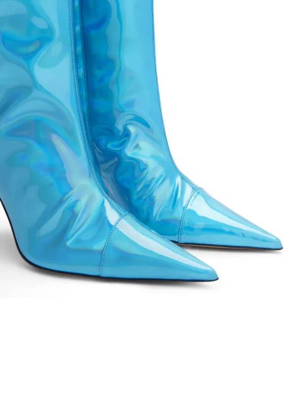 Metallic blue booties sale