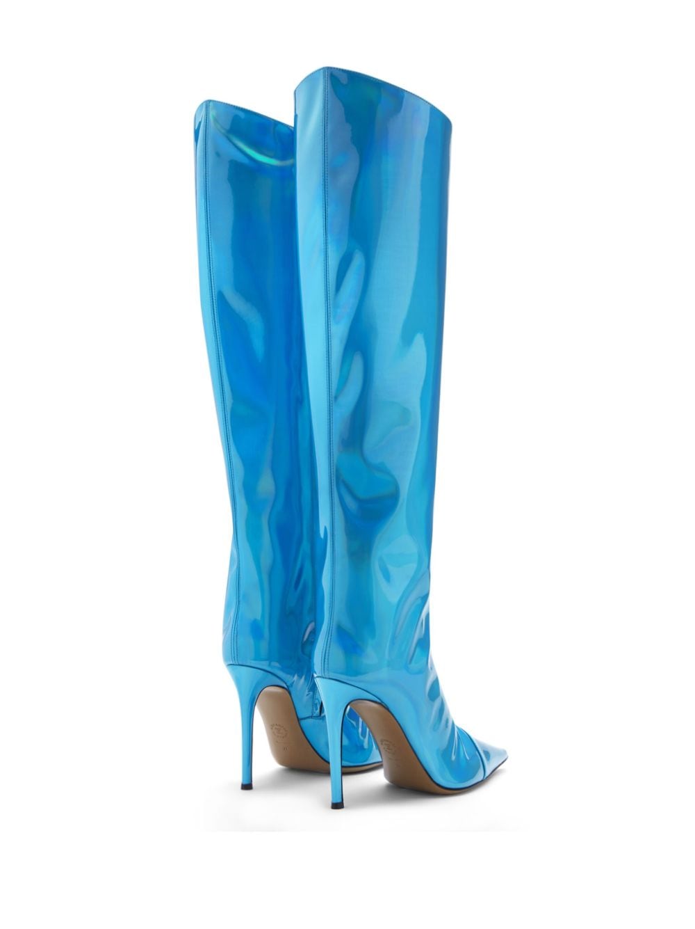 Shop Alexandre Vauthier Alex 105mm Metallic-finish Boots In Blue