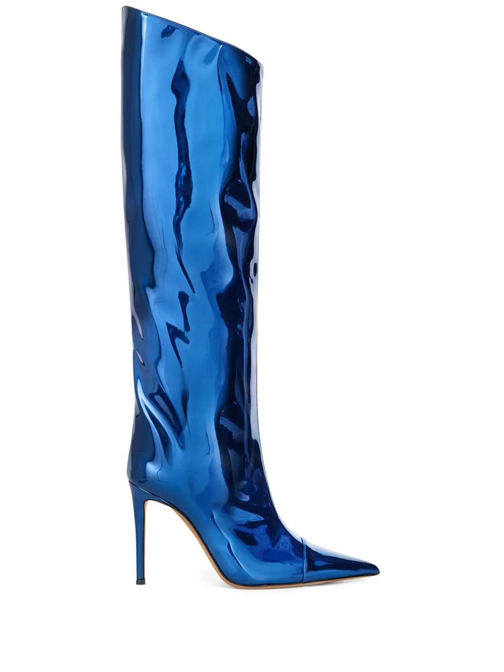 Alexandre Vauthier 105mm Iridescent Knee-length Boots In Blue
