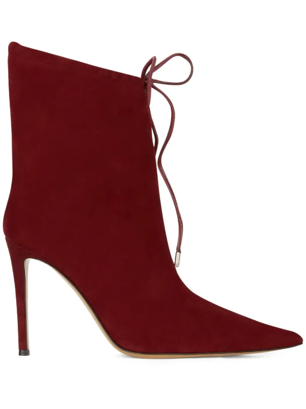 Alexandre Vauthier 105mm pointed-toe Suede Boots Red FARFETCH PH