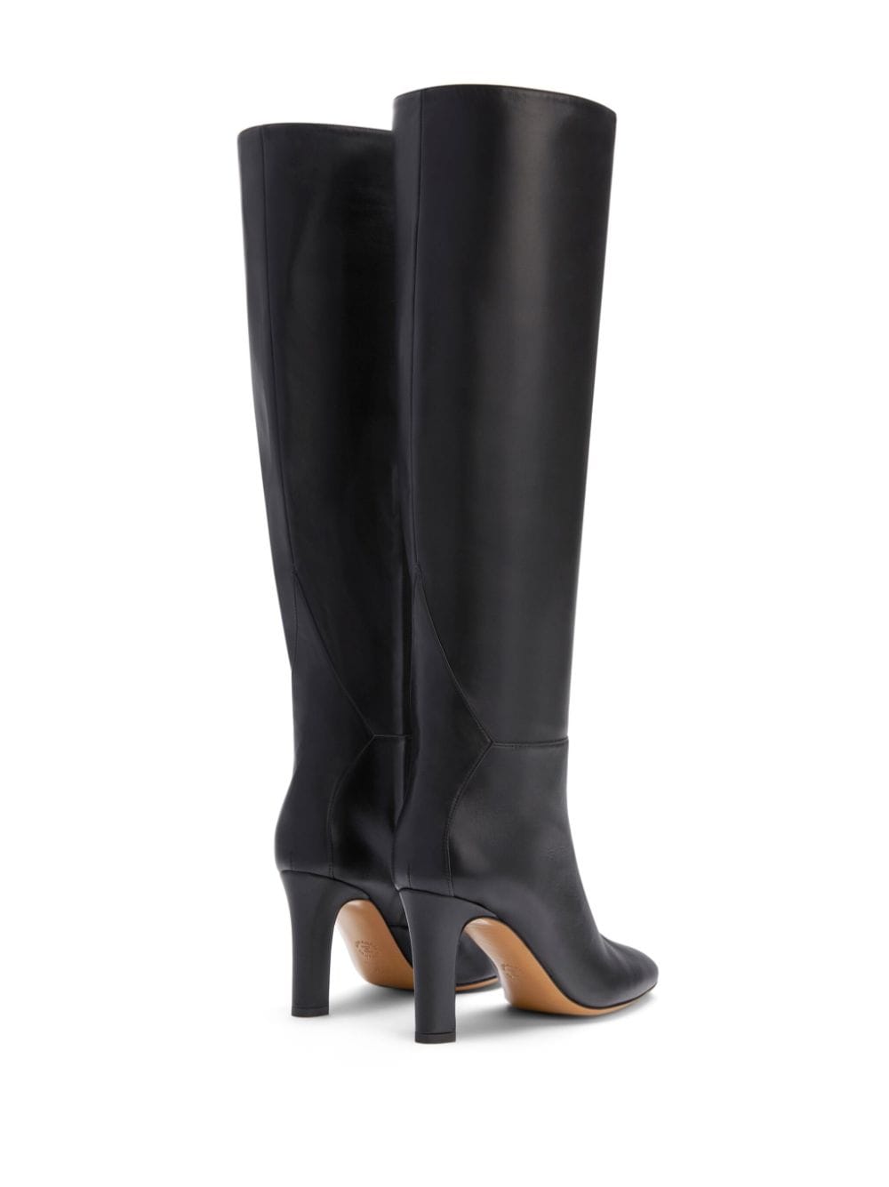 Shop Alexandre Vauthier 105mm Almond-toe Leather Boots In Black