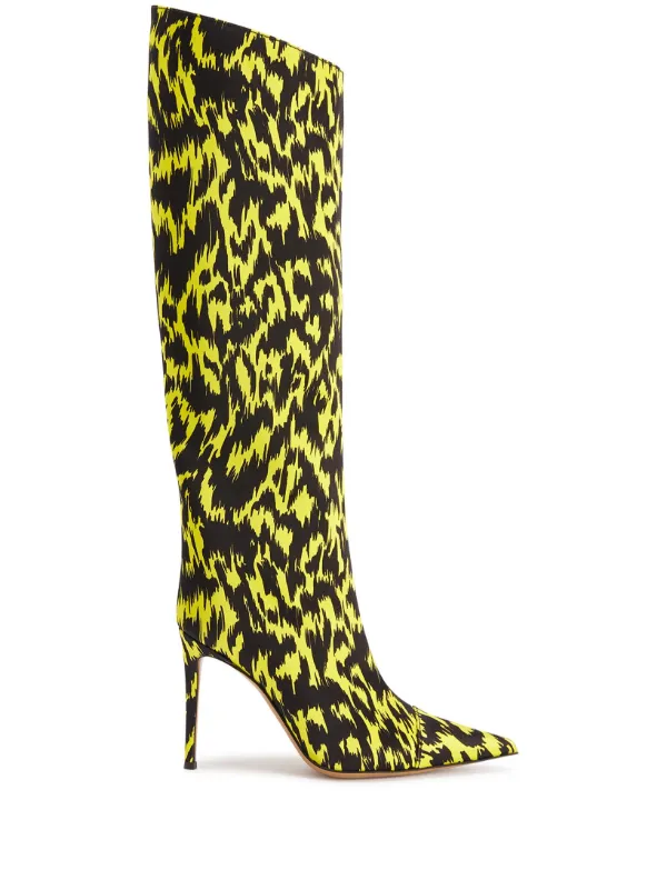 Alexandre Vauthier Alex 110mm graphic-print Boots Black