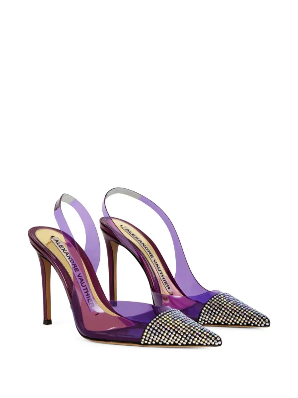 Alexandre Vauthier Amber Ghost 105mm Slingback Pumps Purple FARFETCH IN